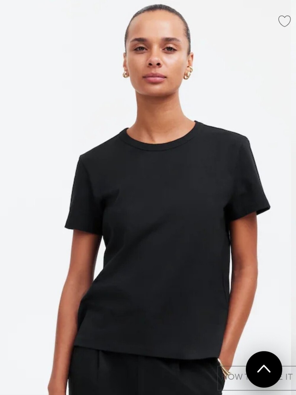 Madewell The Perfect Crewneck Tee in Allday Jersey - BLACK - M